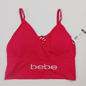 New BEBE seamless sports bra sz M  Pickleball Yoga Pilates Gym